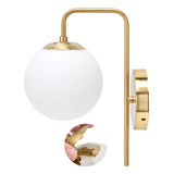 Nordic Modern E27 Glass Ball LED Wall Light Frosted Texture Round Bedroom Wall Lamp 110240V V1294-YM0715-3119210303211