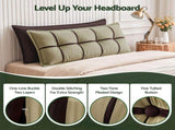 Giselle Bedding Headboard Pillow with Double-Layer Storage Wedge Reading Backrest with Adjustable HBP-GRBTN-CHEN-BRGR-D