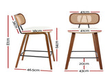 4x Artiss Bar Stools Kitchen Counter Rattan Chairs PU Leather Padding BA-TW-1782-BGX4