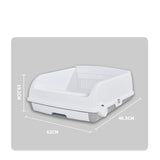 YES4PETS Large Cat Litter Tray Box Kitty Toilet with Rack Scoop Drawer-Style Cleaning Box White V278-AT1003-WHITE