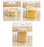 Push-type Sealed Box Storage Jar, Airtight Food Storage Containers with Lids, Plastic Kitchen and V1107-122-41502-CLR-3PCS