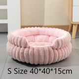 Removable Notch Style Round Pet Bed, Thick Warm Moisture Resistant All Season Dog & Cat Nest, Pink, V1221-XM-LB2836-GM115