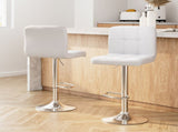Artiss 2x Bar Stools Leather Gas Lift White BA-TW-NEW1055-WHX2