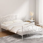 Artiss Bed Frame Double Size Metal Frame GROA MBED-C-GROA-D-WH-AB