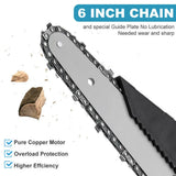 6" Cordless Electric Chainsaw in Blue - Portable Handheld Wood Cutter V178-59148