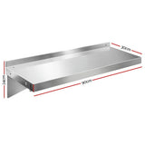 Cefito 900mm Stainless Steel Kitchen Wall Shelf Mounted Rack SSW-3090-SL