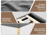 Artiss Double Bed Frame Upholstered Adjustable Headboard Mood Lighting Heavy Duty Grey Velvet BFRAME-H-ROYCE-D-GY-AB