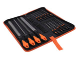 17 Pcs File Tool Set with Carry Case Half Round Triangle Round Flat and Needle Files Brush Carbon V1294-YM0901-3114250023211