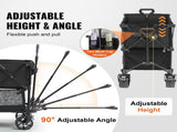 Foldable Double Decker Wagon, 400L Collapsible Wagon Cart with All-Terrain Wheels, Heavy Duty V952-ZDHYBXSSTCHSXALL9V0