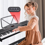 Karrera 61-Key Electronic Piano Keyboard 75cm with Stand - Black EKB-61-K33-STD