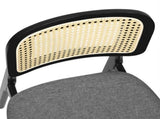 Levede 2x Dining Chair Wood Rattan Armless Black CH1144-2-BK