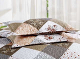 Gleaming rust brown colo patchwork 3 Pc XL Bedspread & Pillow Cover Set V745-AC090275AH