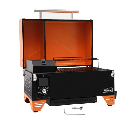 Asmoke AS350 Portable Wood Pellet Grill - Vibrant Orange V642-ASMOKE-AS350-PORTABLE-WOOD-PELLET-GRILL-VIBRANT-ORANGE