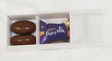 100 Pack of White Card Chocolate Sweet Soap Product Retail Gift Box - 2 Bay Compartments - Clear V382-100CHOC2BAY