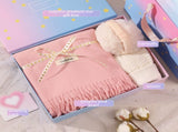 Pink and White Winter Scarf Gift Box Set for Women - Soft V888-ELOSUNG53151