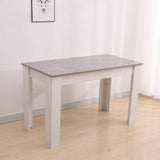 Grey Rectangular Dining Table with 4x Blue Velvet Chairs V264-DNT-409C-LGR-DNC-414V-BLU-4