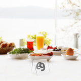 Clear Double-Sided Acrylic Table Number Signs with Stable Triangle Base, 110 Pieces for Weddings, V1366-AZ2-W-11352