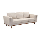 32 Seater Sofa Beige Fabric Lounge Set for Living Room Couch with Wooden Frame V43-SET-YOK-3+2-BG