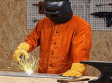 Flame-Resistant Welding Jacket - M Size, Heavy Duty Cowhide Leather Welding Jacket, Waterproof V952-KSNPKKSKNPAKH1SAOV0