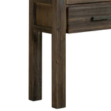 Hall Table 2 Storage Drawers Solid Acacia Wooden Frame Hallway in Chocolate Color V43-HT-NOW-CH