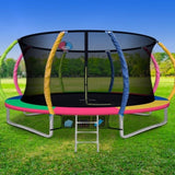 14ft Trampoline Everfit Kids Trampoline Rebounder w/ Ladder Basketball Hoop TRAMPO-C-C14-MC-ABC