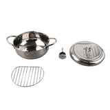 Japanese Style Mini Stainless Steel Frying Pot with Thermometer Induction Cooker CompatibleS 20cm V1294-YM0901-3118200163111