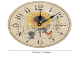 12" Home Decor Clock Colorful Retro Style Silent Non Ticking Quartz Wall Clock V1294-YM0901-JY27459-04