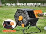 Compost Bin 18.5 Gal Composter Tumbler Rotating Outdoor with Sliding Door V952-FGDFJ185JL00JRFPDV0