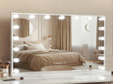 Embellir Makeup Mirror 80x60cm Hollywood Vanity with LED Light Tabletop White MM-E-FRAME-5880LED-WH