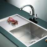 960x450mm Handmade Stainless Steel Undermount / Topmount Kitchen Sink with Waste V63-770045