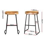 Artiss 4x Bar Stools Tractor Seat 65cm Wooden BA-TW-9090-H65-NTX4