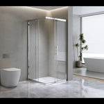 Adjustable 900x1100mm Double Sliding Door Glass Shower Screen in Chrome V63-843631