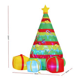 Jingle Jollys Christmas Inflatable Gift Tree 2.2M Height Flashing Light Decorations Illuminated XMAS-INF-TREE-GIFT-7FT