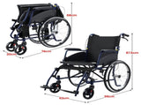 Orthonica 20in Self Propelled Foldable Steel Wheelchair Lightweight Portable WCR-MAS-STL-024