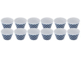 12Pcs Milk Cup AntiScalding Melamine BlueDots Pattern Drinkware Kit for Home Restaurant V1294-YM0901-3118210153111