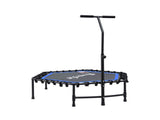 Everfit 48inch Hexagon Fitness Trampoline Rebounder Adjustable Handrail Blue TRAMPO-C-MINI48-H-BLBK