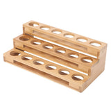 35mm Hole Diameter Bamboo Essential Oil Bottle Display Rack Stand Essential Oil Storage Box V1294-YM0901-3118200114311