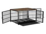 P&P Black Walnut XL Dog Crate with Wooden Furniture Style, 3-Door Entry and Slide Out Tray V767-P-XL171-XL-BK-A-G1
