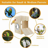 Bird Nest Box Parakeet Breeding Nest Box Bird Nest House Wooden Acrylic Transparent Breeding Box for V1366-AZ2-W-14650