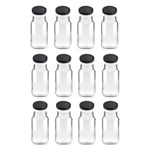 12x 500ml Flint Glass Jars + Twist Lids - Round Food Storage Preserving Jar V238-SUPDZ-39259095597136