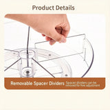 11.2 Inch Clear Lazy Susan Turntable Organizer Removable Divided Compartments 360&deg Rotating Storage V1369-AZ3-W-14679