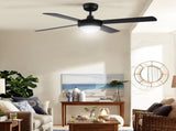 Devanti 52'' Ceiling Fan DC Motor w/Light w/Remote - Black CF-RC-52-BK