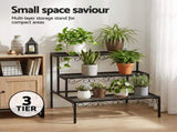 Artiss Plant Stand 3 Tier Metal Corner Plant Shelf Multiple Flower Holder Rack PS-L-3T-MT-BK