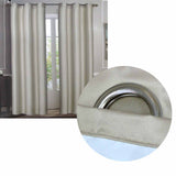 Emporio Hudson Pair of Coated Back Blockout Eyelet Curtains 137 x 213cm each Taupe V442-BZO-CURTAIN-HUDSONEYELET-IVORY-RE
