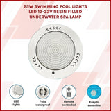 25w Swimming Pool Lights Led 12-32V Resin Filled Underwater Spa lamp V63-840121