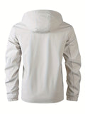 Men'S Hooded Windbreaker Lightweight Windbreaker Casual Jacket With Pockets - White - Size 2XL V1106-M-APP-45894-WHIT-2XLAU2XLEU54