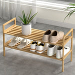 Artiss Shoe Rack Cabinet Bamboo Storage Organiser Pine BAM-B-SR7026-NT