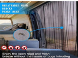 Van Bug Screen Magnetic Sliding Door Van Screen Mesh Curtains Easy to Install and Remove, Universal V1192-AZ-W-0692