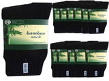 12 Pairs BAMBOO SOCKS Mens Heavy Duty Premium Thick Work Socks Cushion BULK - Black V563-12BMSKS-BLK-SIZE6-11