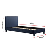 Single PU Leather Bed Frame Blue V63-761185